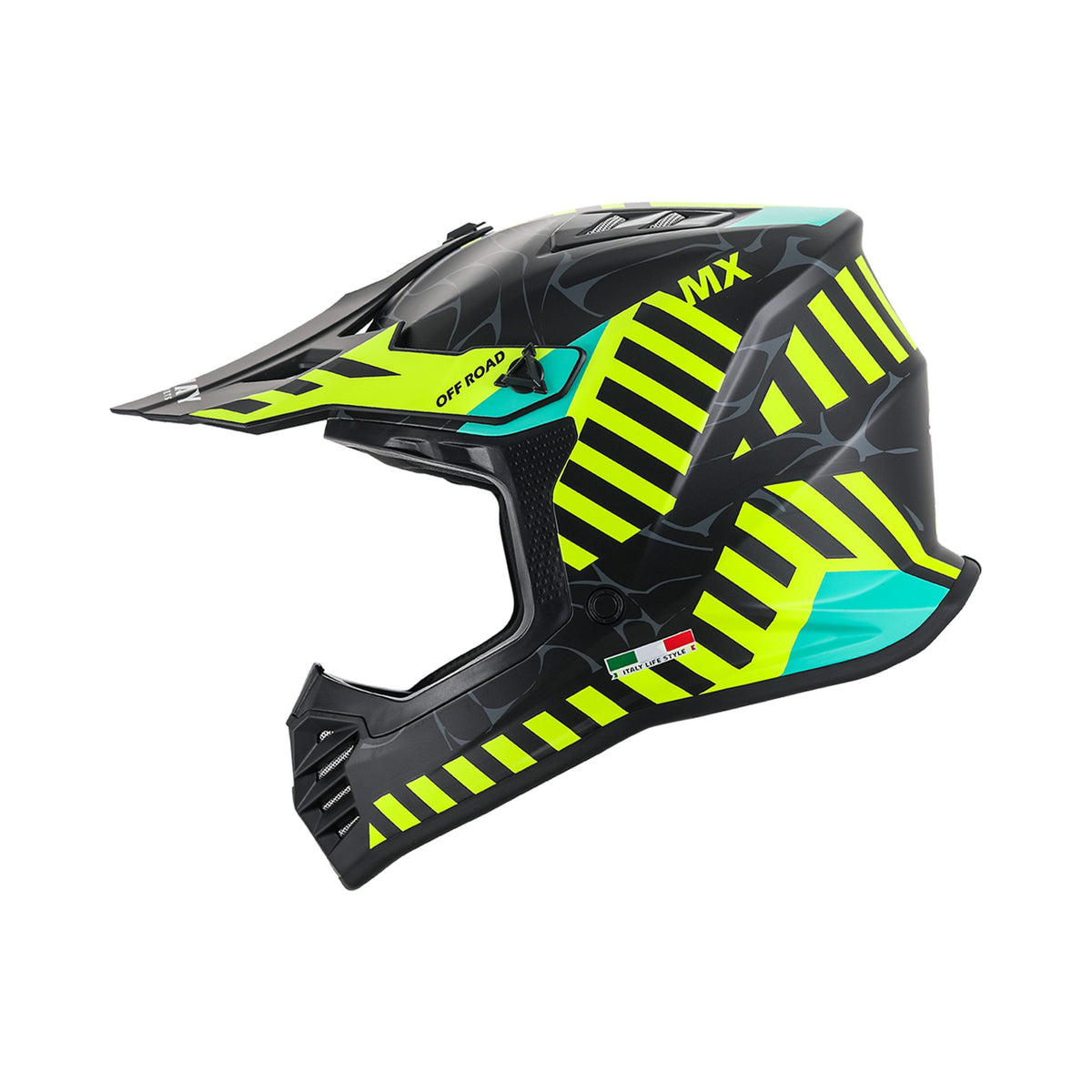 SWAY 618 Alert Matt Yellow Black Çocuk Cross Motosiklet Kaskı