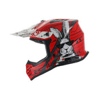 SWAY 618 Bunny Gloss Red White Çocuk Cross Motosiklet Kaskı