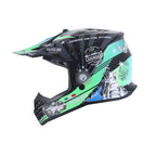 SWAY 618 Gasoline Green Grey Blue Çocuk Cross Motosiklet Kaskı