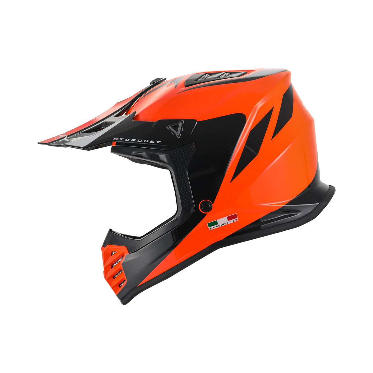 SWAY 618 Stardust Gloss Black Orange Çocuk Cross Motosiklet Kaskı