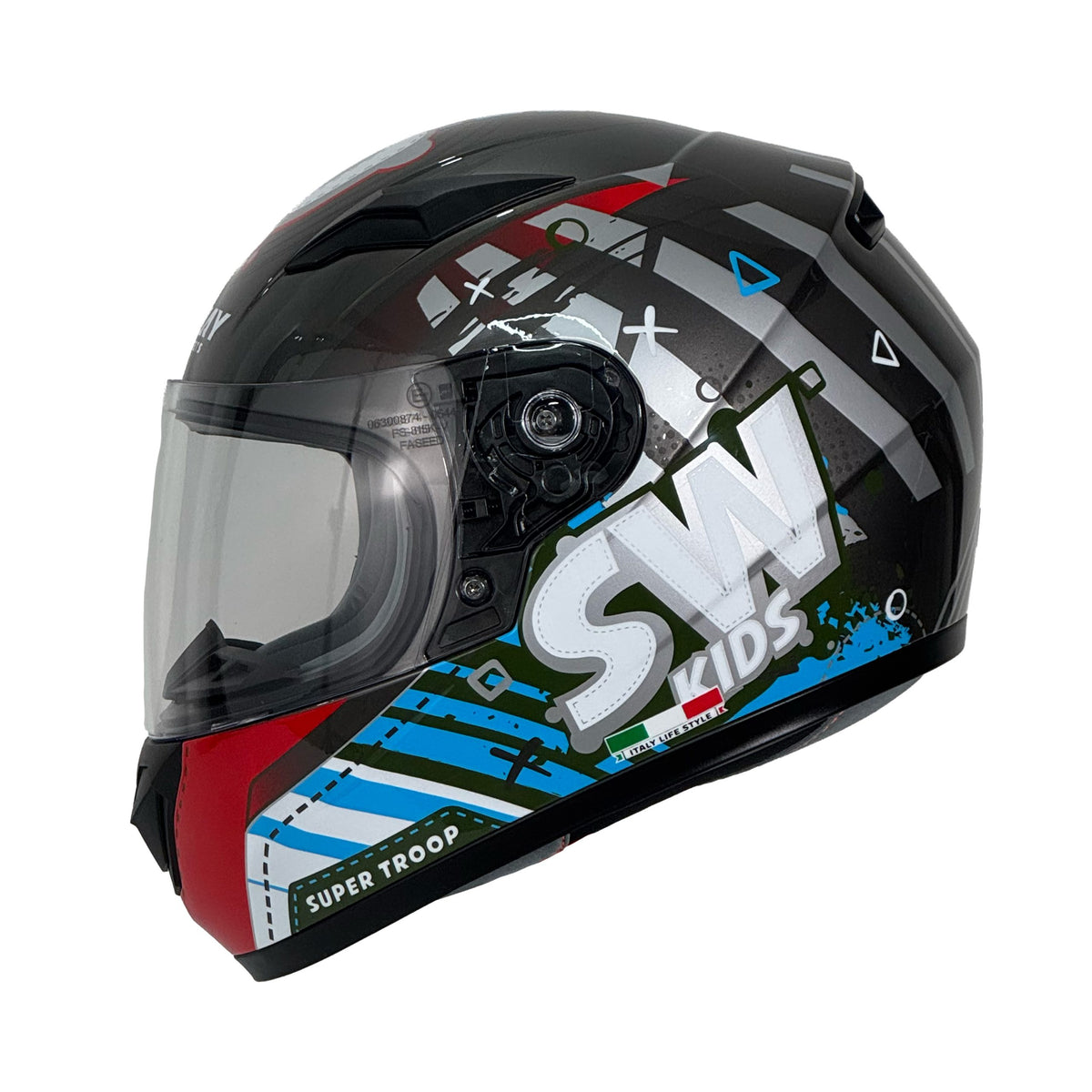 SWAY SW 815K ALIEN Titenium Full Face Çocuk Motosiklet Kaskı