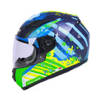 SWAY SW 815K ALIEN Blue Green Full Face Çocuk Motosiklet Kaskı