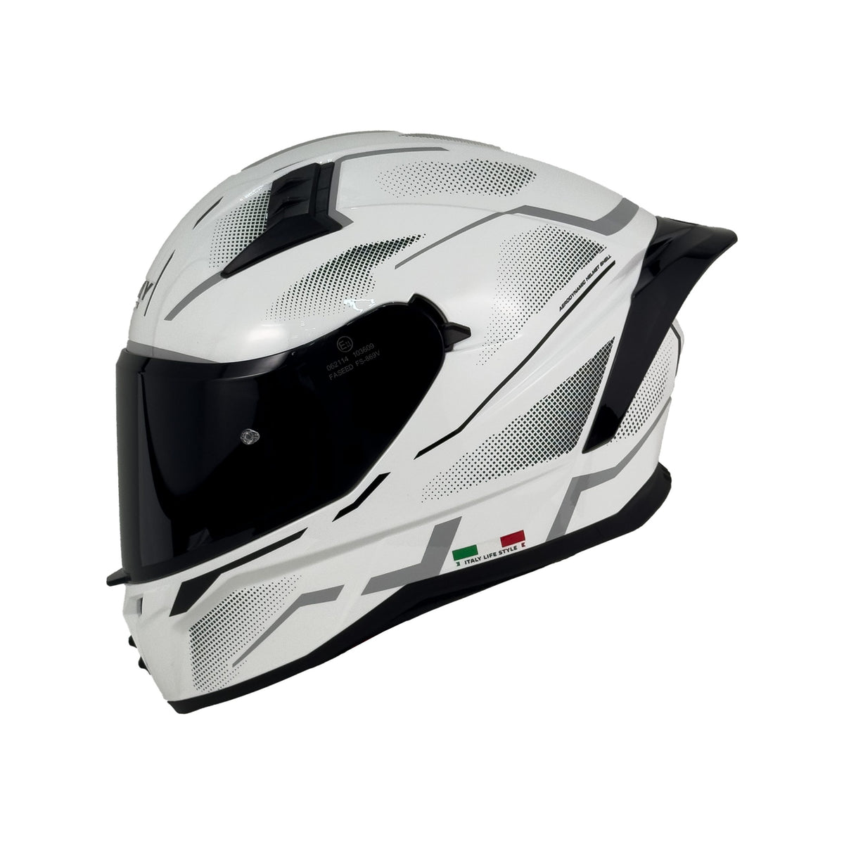 SWAY 869 Sirio White Grey Full Face Motosiklet Kaskı