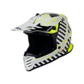 SWAY 618 Alert Gloss White Yellow Çocuk Cross Motosiklet Kaskı