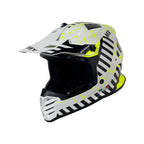 SWAY 618 Alert Gloss White Yellow Çocuk Cross Motosiklet Kaskı