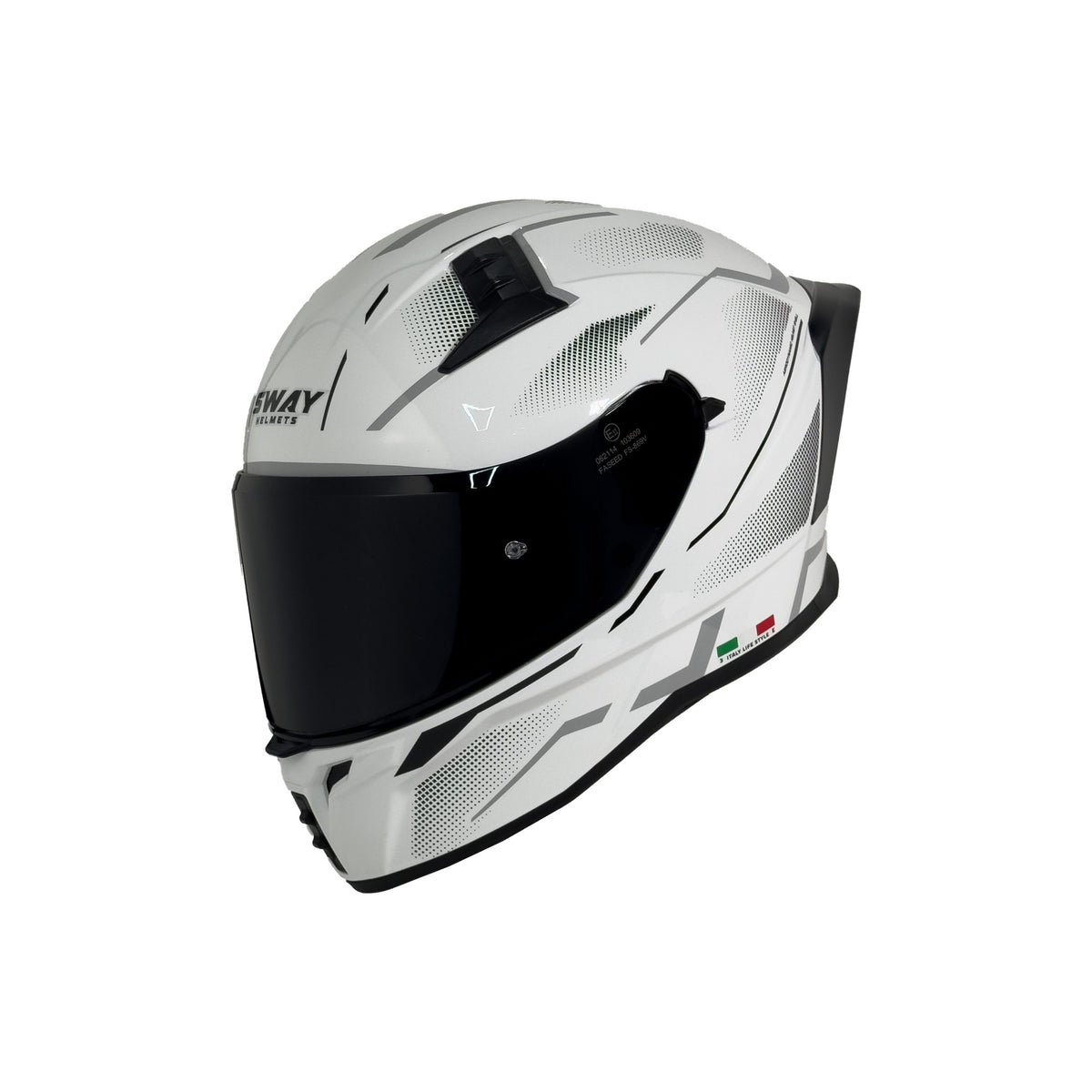SWAY 869 Sirio White Grey Full Face Motosiklet Kaskı