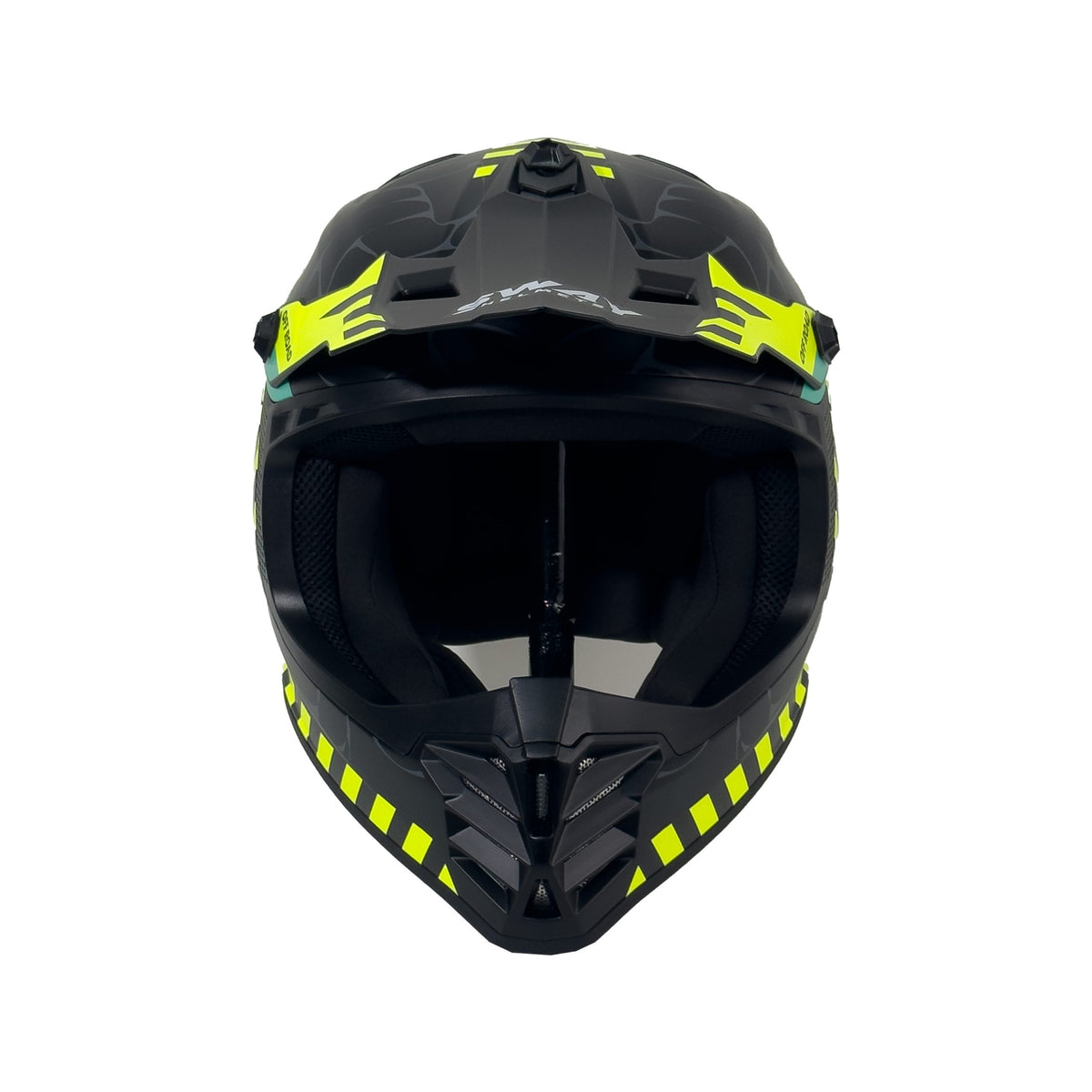 SWAY 618 Alert Matt Yellow Black Çocuk Cross Motosiklet Kaskı