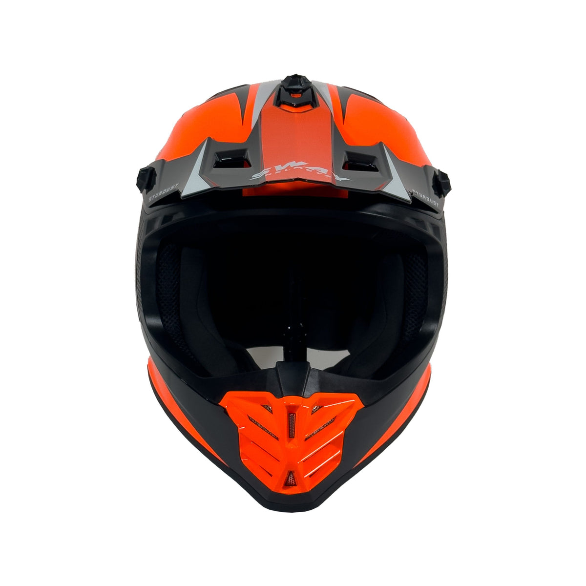 SWAY 618 Stardust Gloss Black Orange Çocuk Cross Motosiklet Kaskı