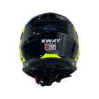 SWAY 618 Bunny Gloss Black Blue Çocuk Cross Motosiklet Kaskı