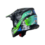 SWAY 618 Gasoline Green Grey Blue Çocuk Cross Motosiklet Kaskı