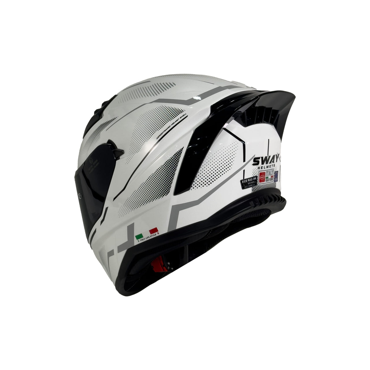 SWAY 869 Sirio White Grey Full Face Motosiklet Kaskı