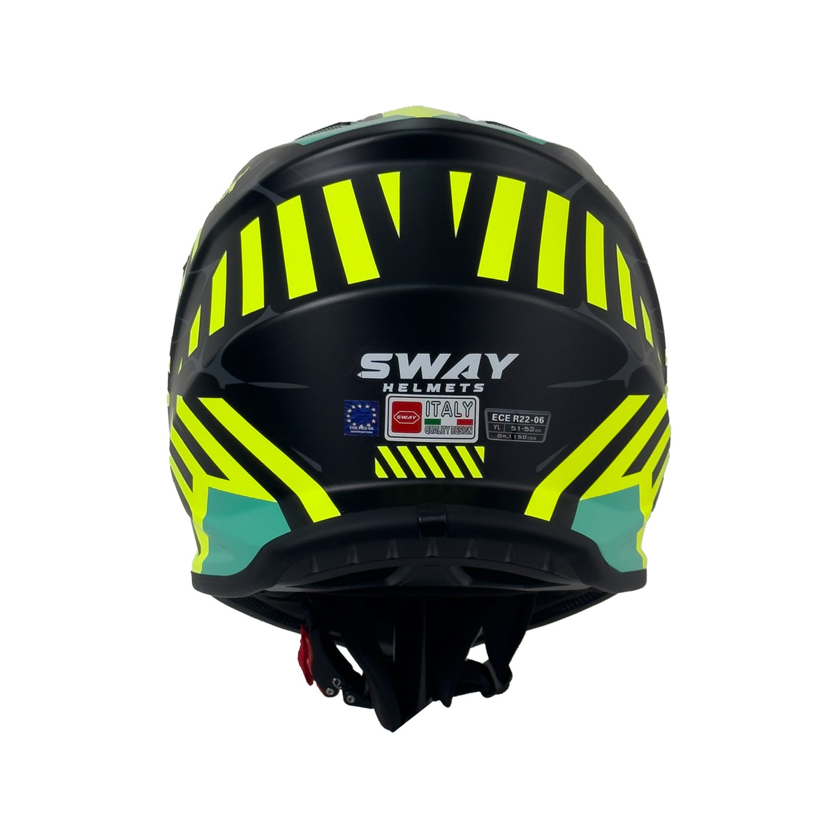 SWAY 618 Alert Matt Yellow Black Çocuk Cross Motosiklet Kaskı