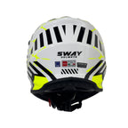 SWAY 618 Alert Gloss White Yellow Çocuk Cross Motosiklet Kaskı
