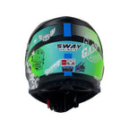SWAY 618 Gasoline Green Grey Blue Çocuk Cross Motosiklet Kaskı