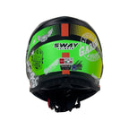 SWAY 618 Gasoline Green Grey Red Çocuk Cross Motosiklet Kaskı