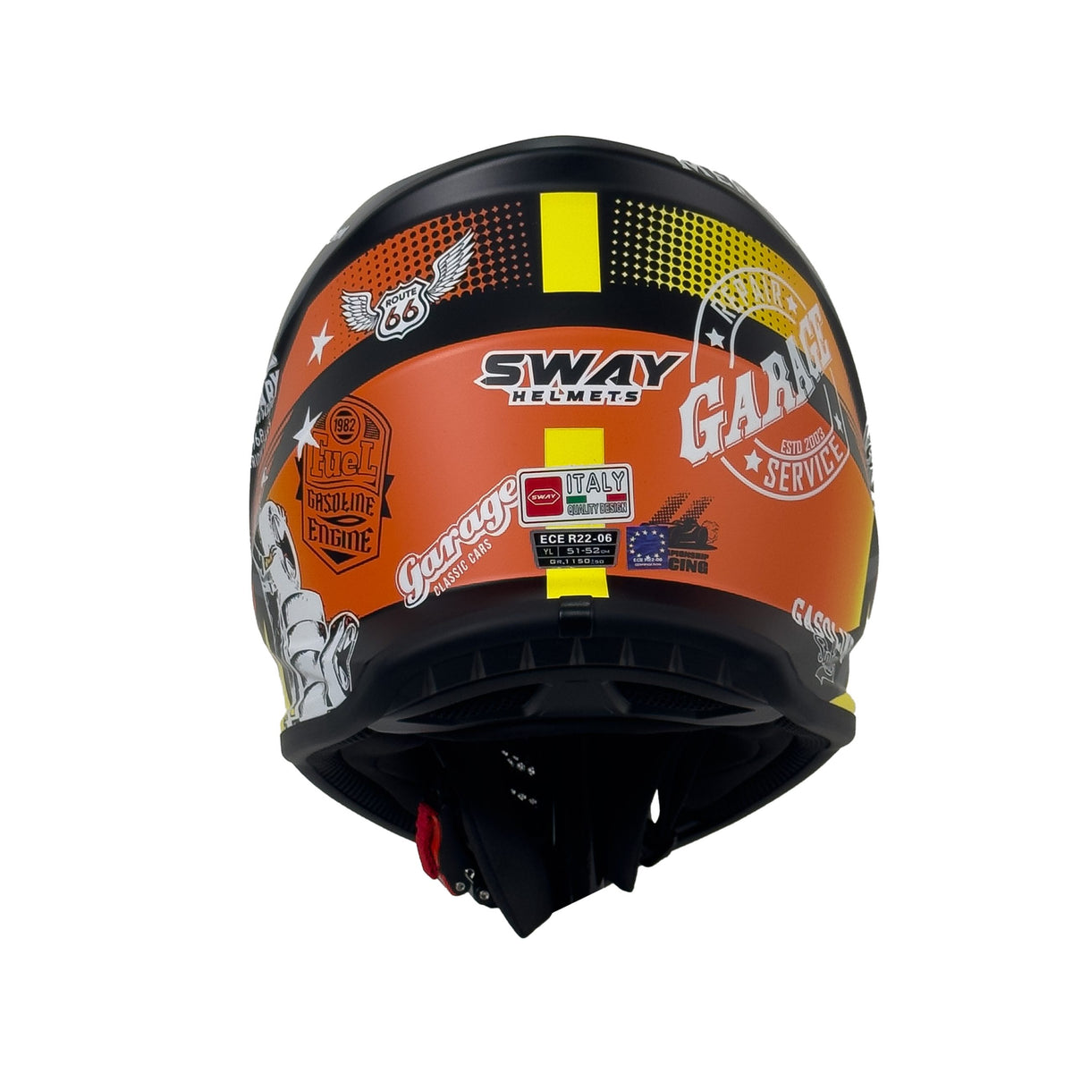 SWAY 618 Gasoline Orange Grey Yellow Çocuk Cross Motosiklet Kaskı