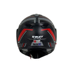 SWAY X600 Orion Black Red 180° Çene Açılır Motosiklet Kaskı