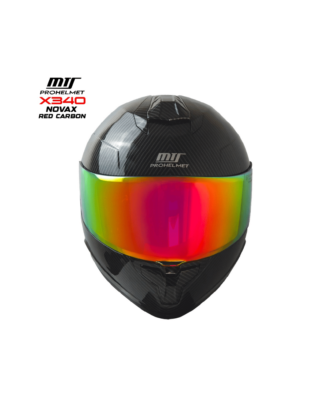 MTS X340 Novax Red Carbon Full Face Motosiklet Kaskı