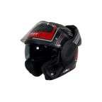 SWAY X600 Orion Black Red 180° Çene Açılır Motosiklet Kaskı