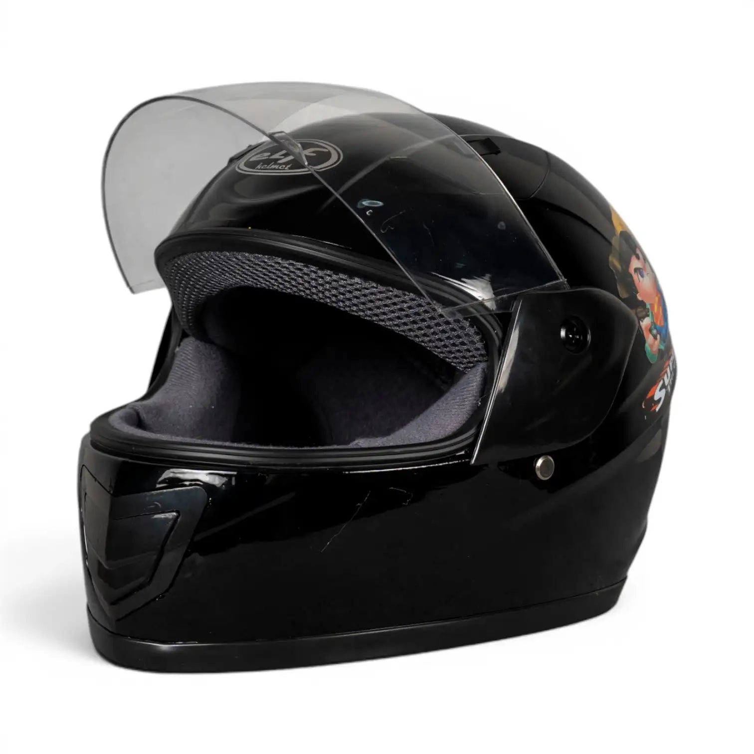 Sw Helmets Superman Siyah Çocuk Kaskı