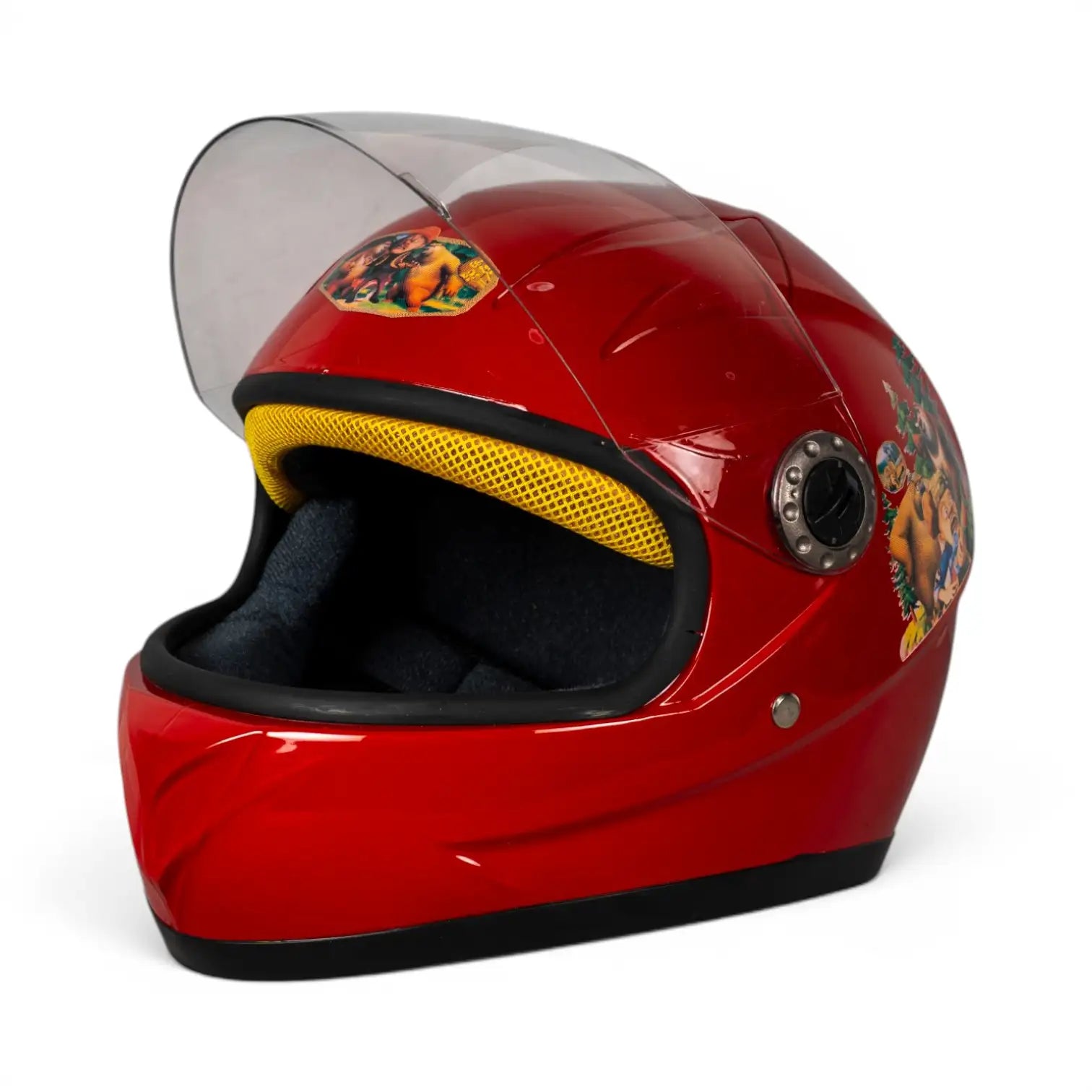 Mp Helmets Ayıcıklı Kırmızı Çocuk Kaskı