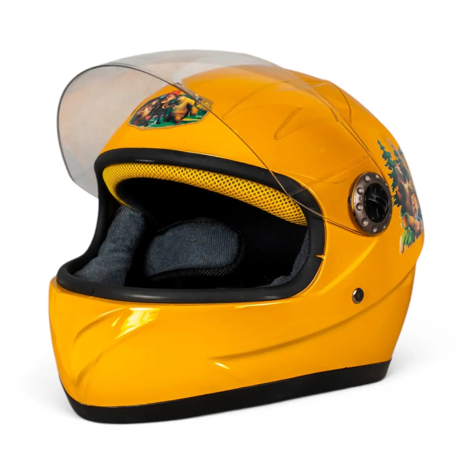 Mp Helmets Ayıcıklı Sarı Çocuk Kaskı