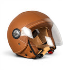 Sway Helmets Brown Leather Açık Kask