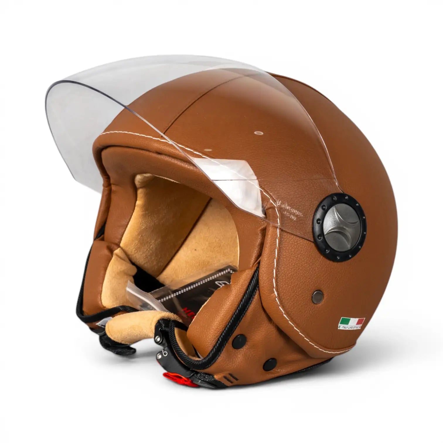 Sway Helmets Brown Leather Açık Kask