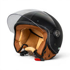 Sway Helmets Black Leather Açık Kask
