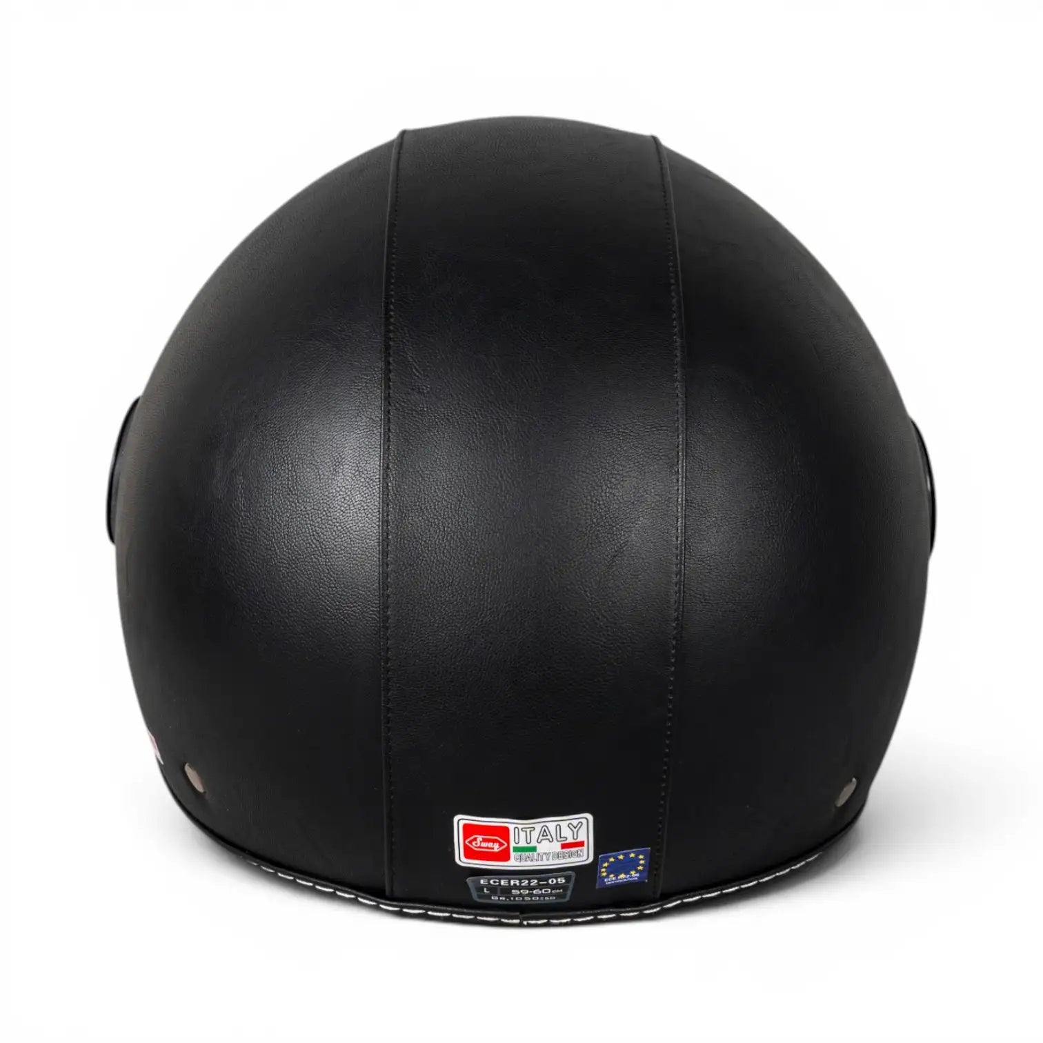 Sway Helmets Black Leather Açık Kask