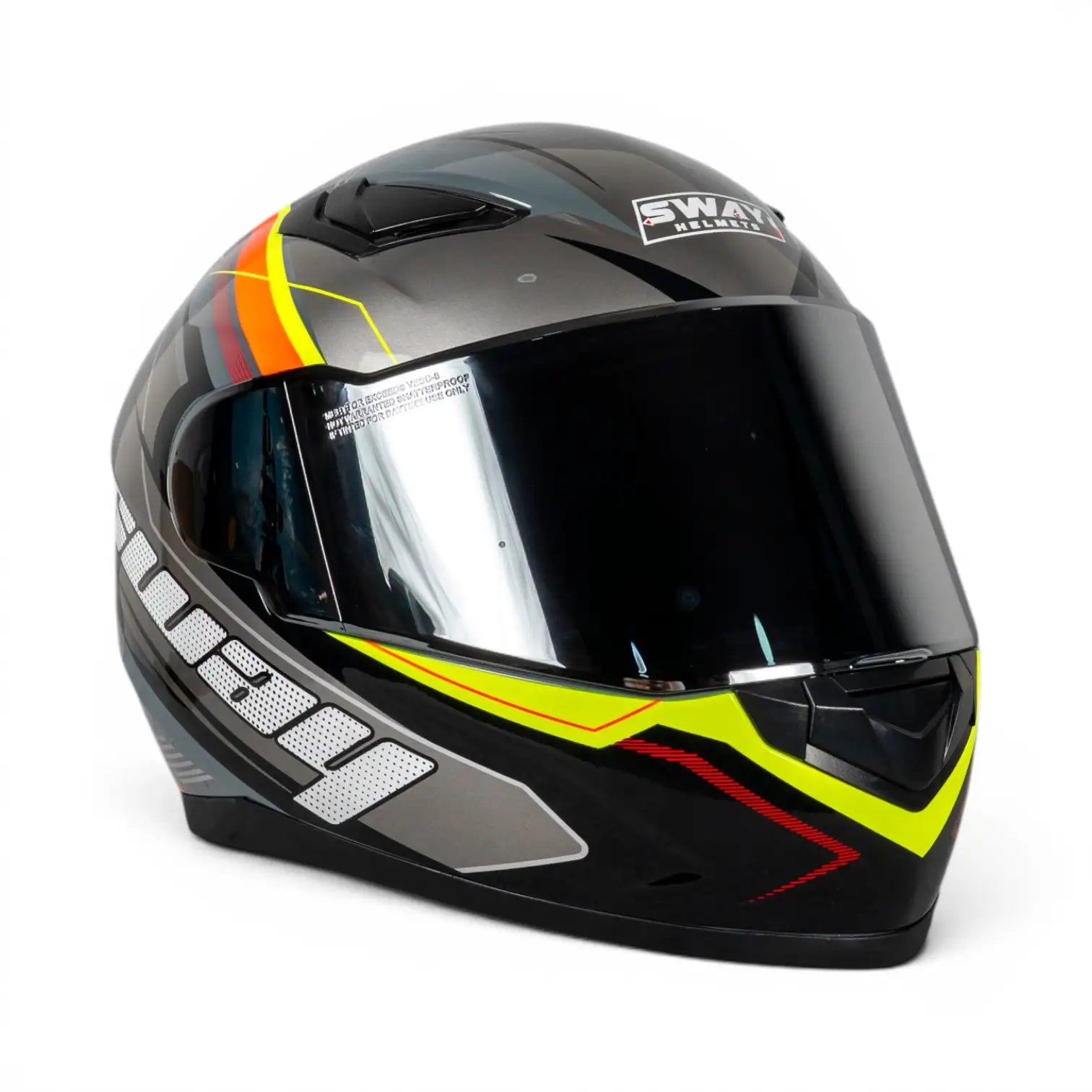 Sway Helmets Nardo Gray With Yellow And Black Kapalı Kask