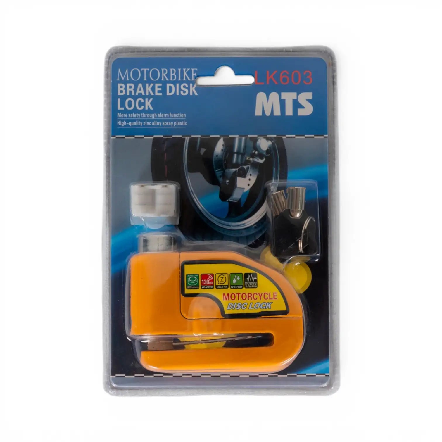 MTS LK603 Alarmlı Motosiklet Disk Kilidi Sarı