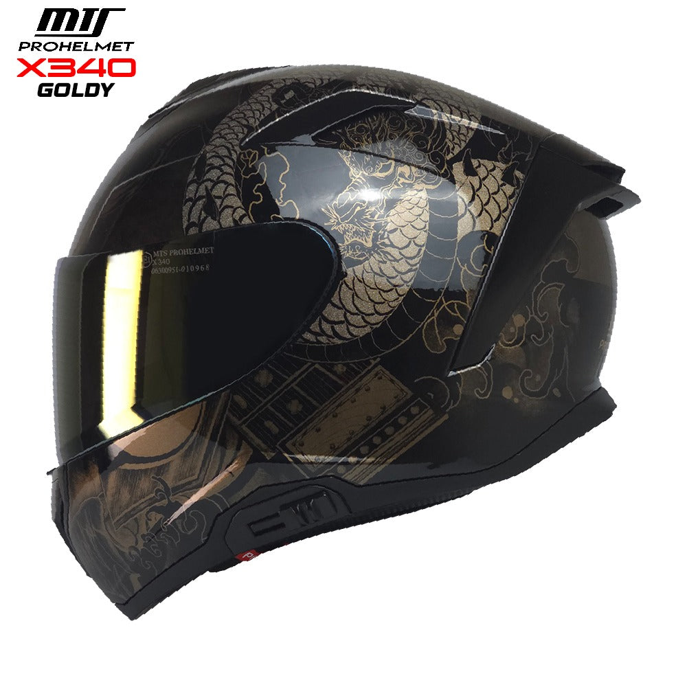 MTS X340 Goldy Full Face Motosiklet Kaskı