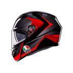 AGV K3 MPLK Striga Black Grey Red Full Face Motosiklet Kaskı