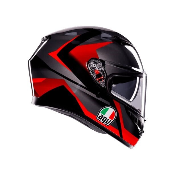 AGV K3 MPLK Striga Black Grey Red Full Face Motosiklet Kaskı