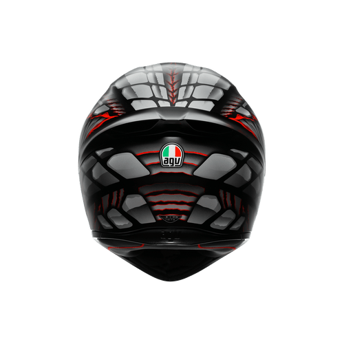 AGV K1 S E2206 Lyzard Matt Black Grey Red Full Face Motosiklet Kaskı