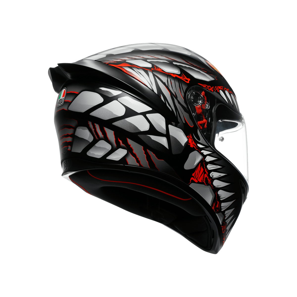 AGV K1 S E2206 Lyzard Matt Black Grey Red Full Face Motosiklet Kaskı