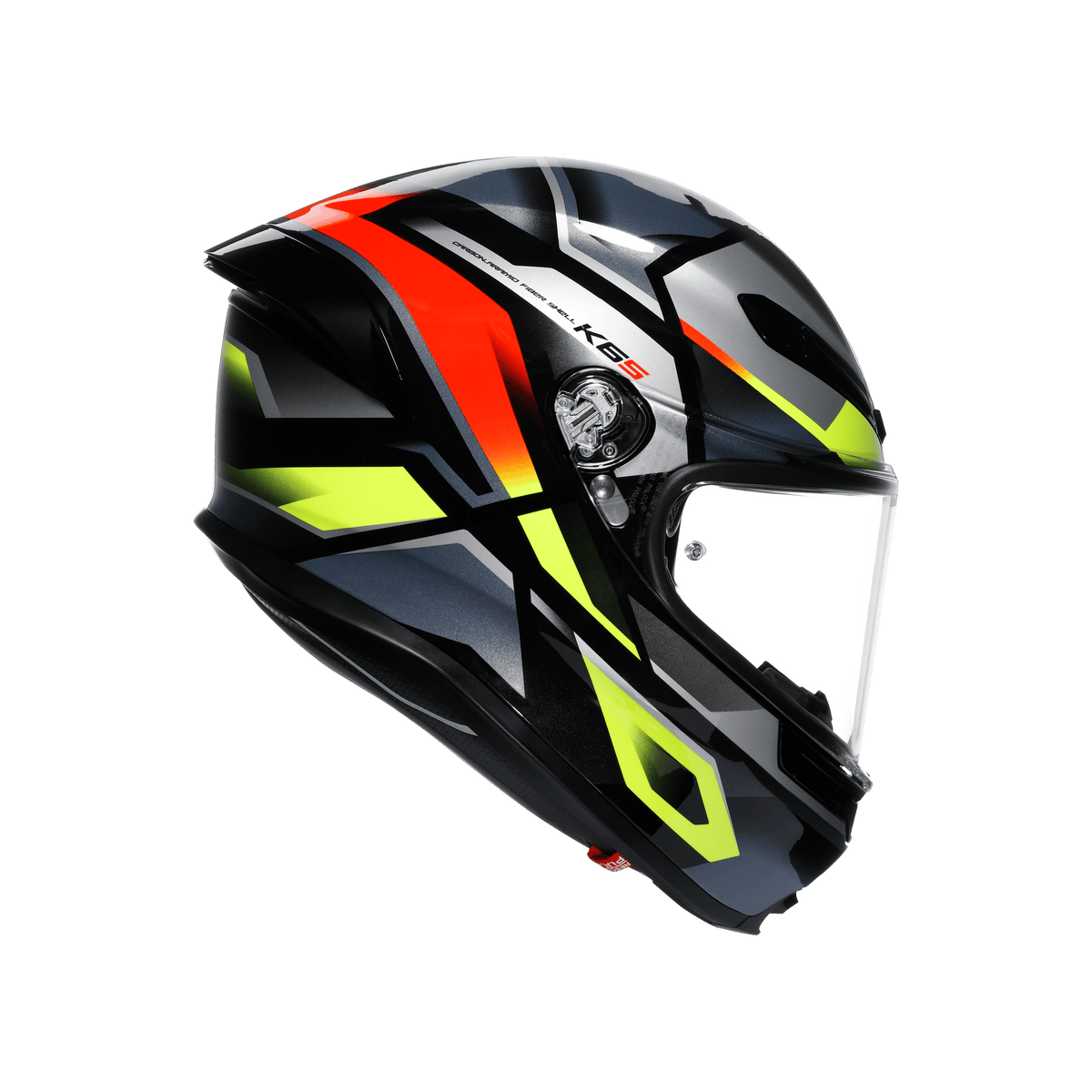 AGV K6 S Erazer Black Red Yellow Fluo Full Face Motosiklet Kaskı