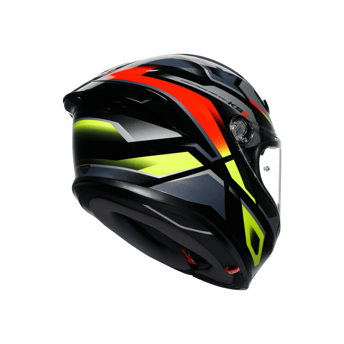 AGV K6 S Erazer Black Red Yellow Fluo Full Face Motosiklet Kaskı
