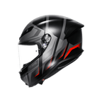 AGV K6 S Karve Matt Black Grey Red Full Face Motosiklet Kaskı