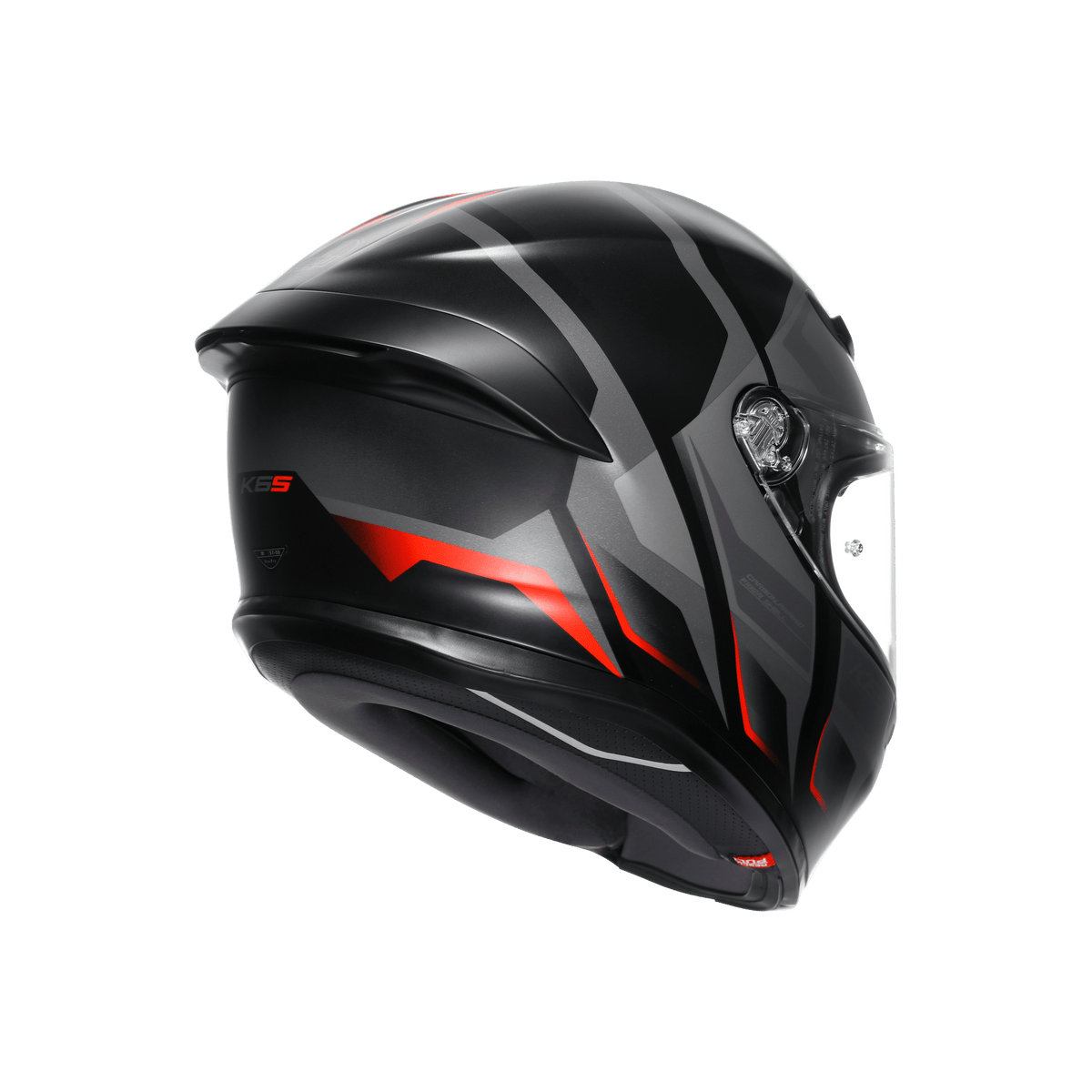 AGV K6 S Karve Matt Black Grey Red Full Face Motosiklet Kaskı