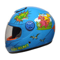 PRO HELMETS YA-201VR Full Face Çocuk Kask Dino Blue