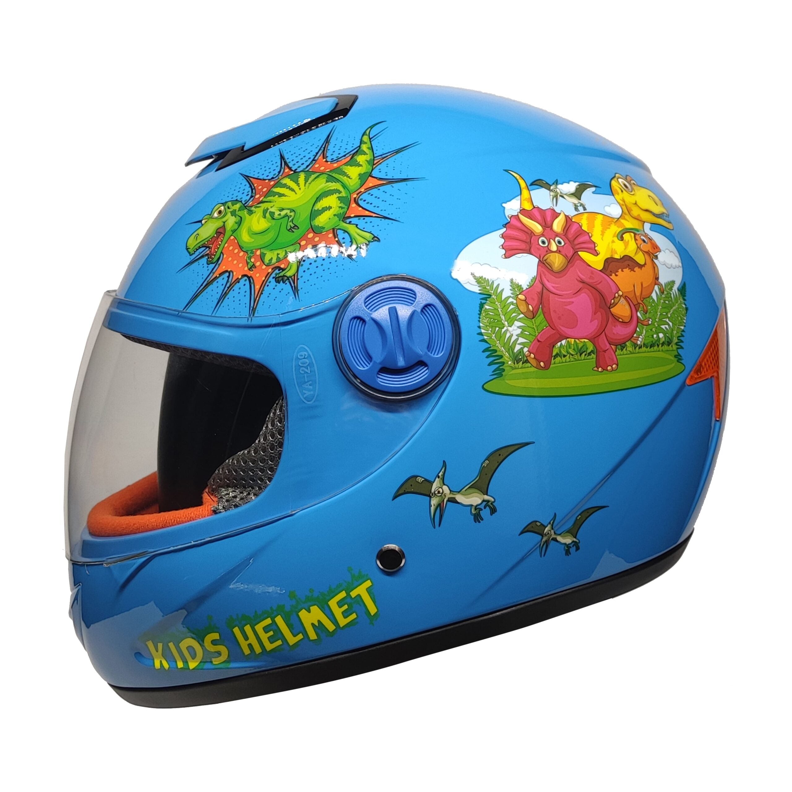 PRO HELMETS YA-201VR Full Face Çocuk Kask Dino Blue