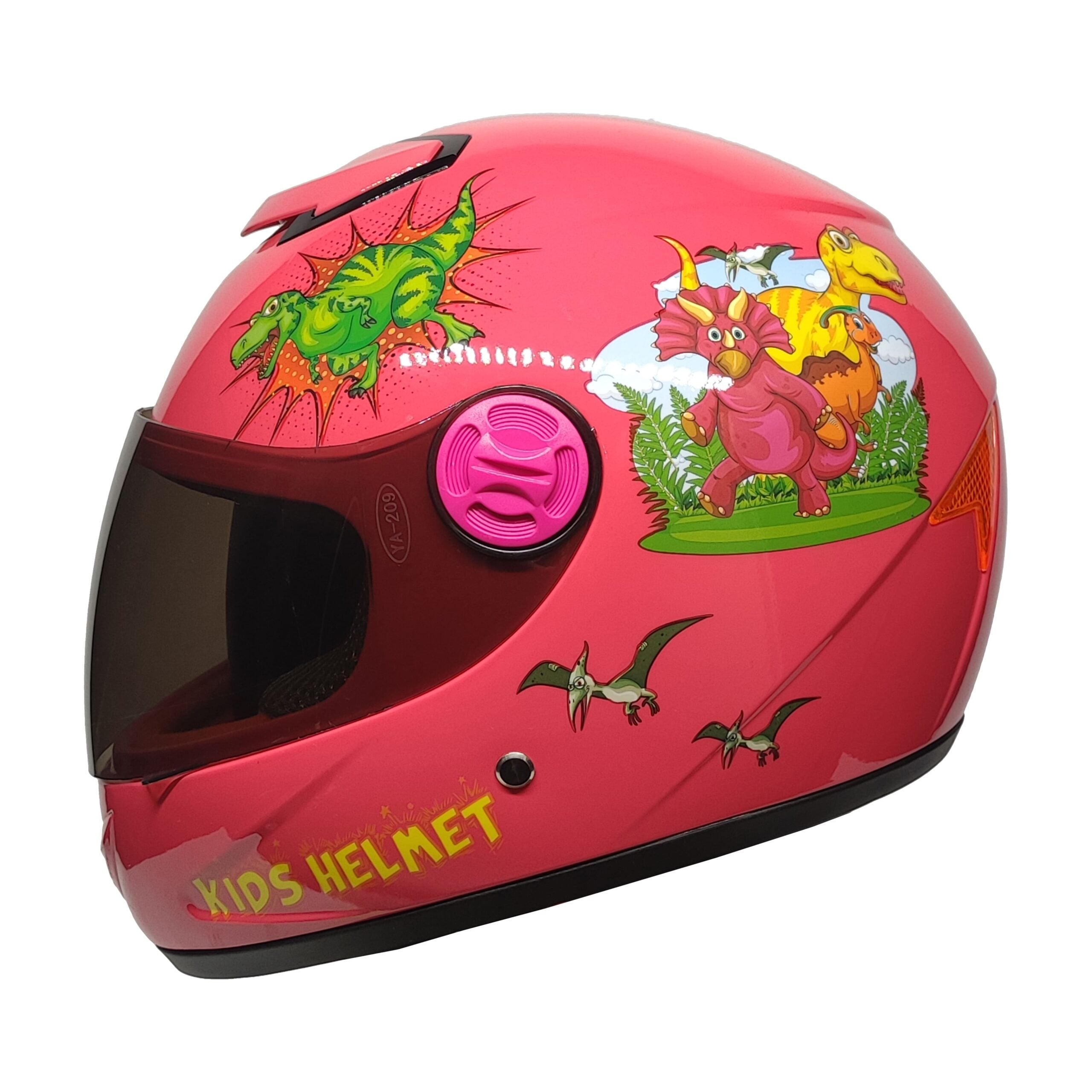 PRO HELMETS YA-201VR Full Face Çocuk Kask Dino Pink