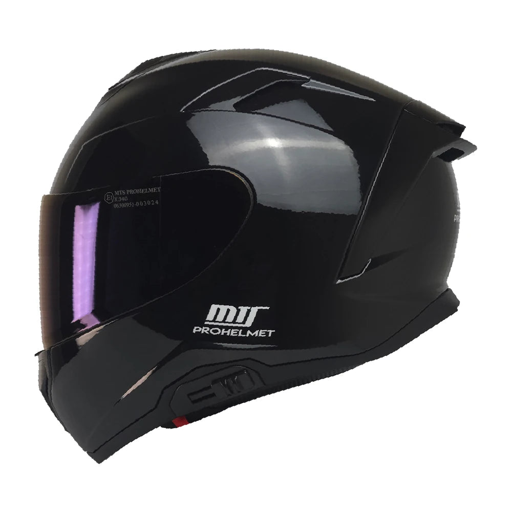 MTS X340 Parlak Black Full Face Motosiklet Kaskı
