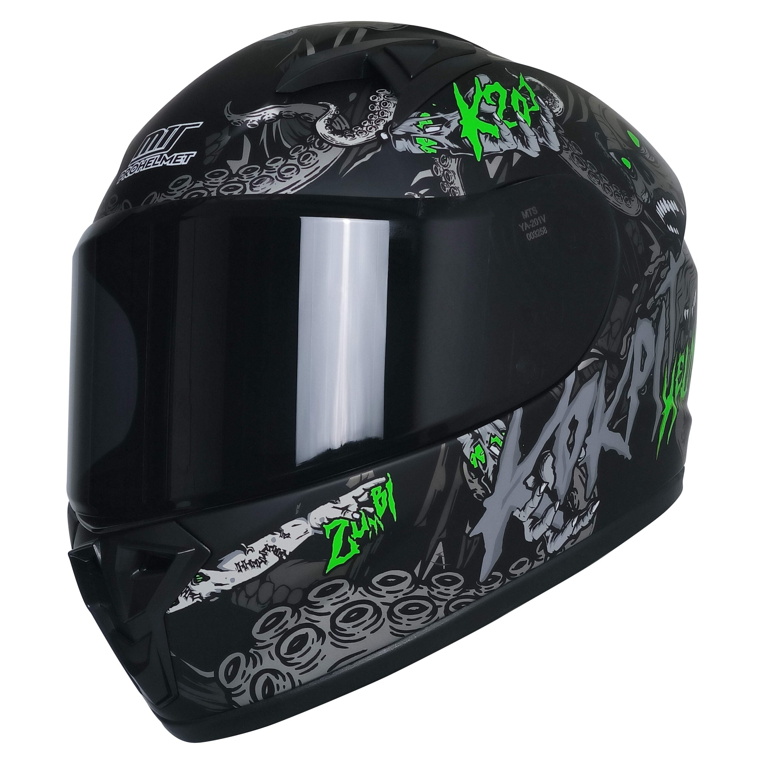MTS M-201 Full Face Çocuk Kask Black